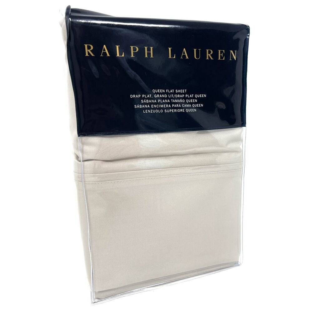 Ralph Lauren RL 464 QUEEN Flat Sheet “Pale Flannel" 100% Cotton Percale